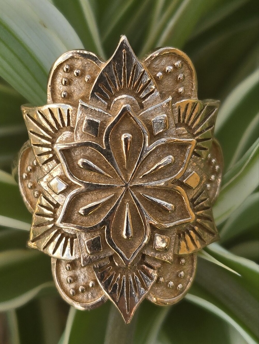 Nina Designs Brass Mandala Ring 7.75